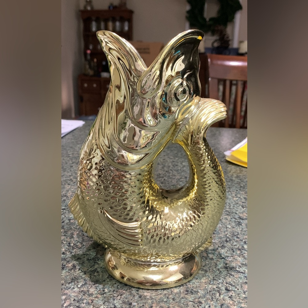 Lilly Pulitzer Gold Fish Vase